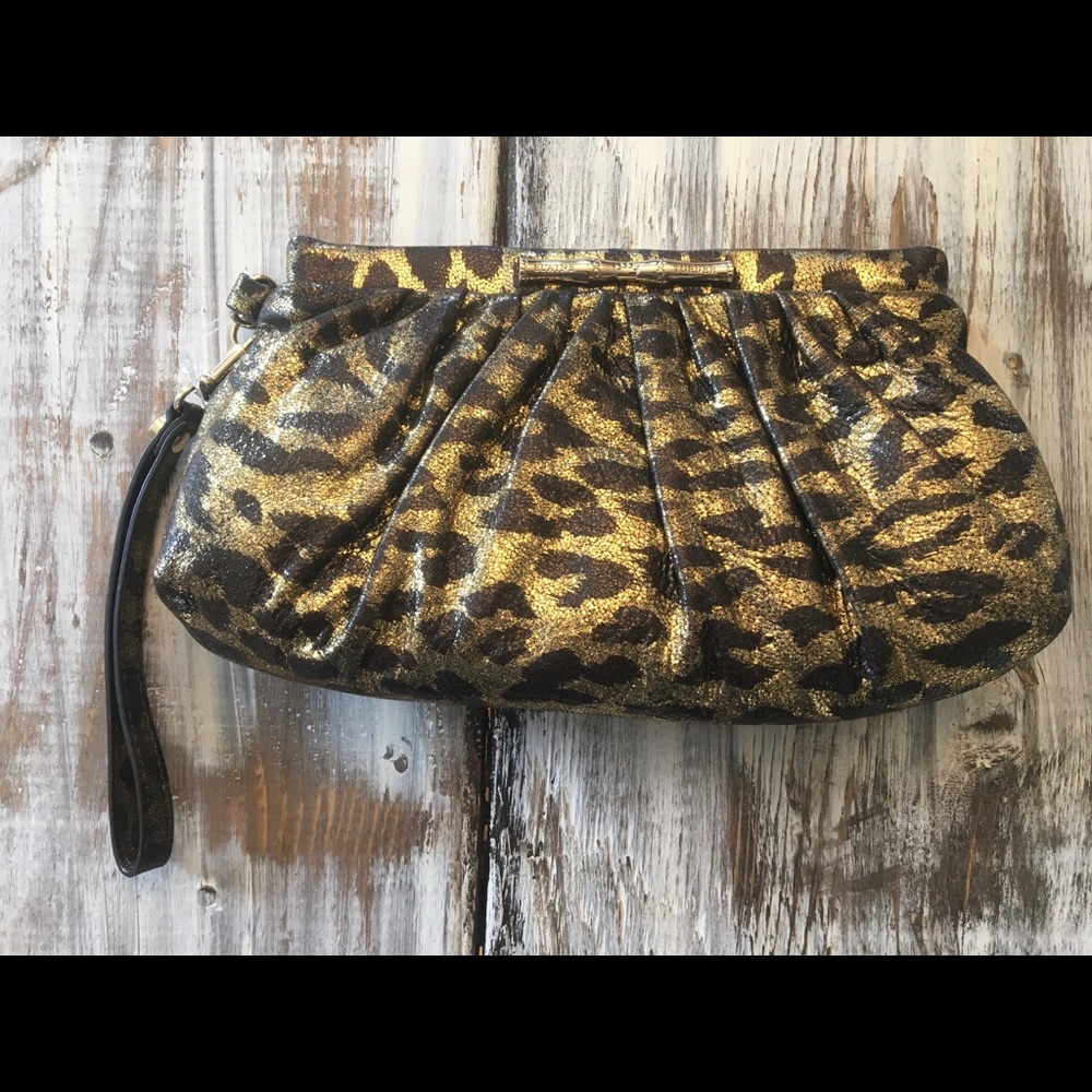 Animal Print Leather Clutch
